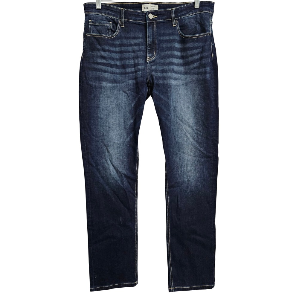 BKE Payton Jeans Womens 34 Dark Wash Universal Fit Mid-Rise Straight Leg Stretch